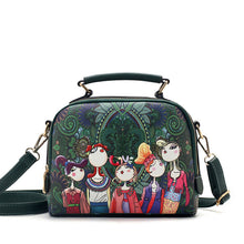 Load image into Gallery viewer, YQYDER 2017 designer luxury brand high quality PU leather ladies ladies green cartoon handbag shoulder bag female handbag