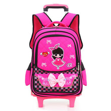 Load image into Gallery viewer, Two/Six Wheels Folding Pulling Rod Bracket Rolling Cart Trolley School Bags Trolley Mochila book bag children wheeled backpack