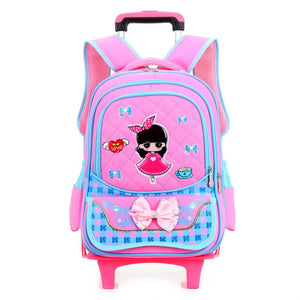 Two/Six Wheels Folding Pulling Rod Bracket Rolling Cart Trolley School Bags Trolley Mochila book bag children wheeled backpack