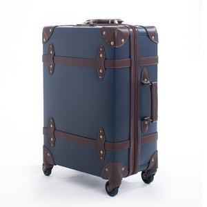 Letrend Vintage Suitcase Wheels Leather Rolling Luggage Spinner Women Retro Trolley 20 inch Cabin Travel Bag Men Carry On Trunk