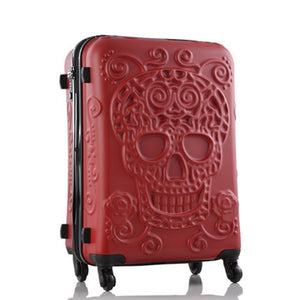 Travel tale personality fashion 19/24/28 Inch Rolling Luggage Spinner brand Travel Suitcase original 3d skull luggage