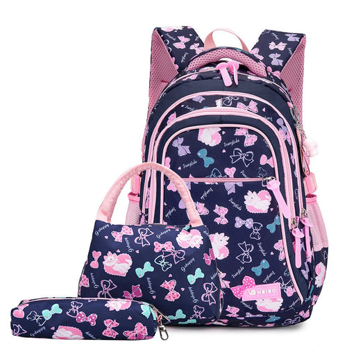 waterproof Children School Bags for Girls princess school Backpacks Kids Printing Backpacks set Schoolbag kids mochila infantil