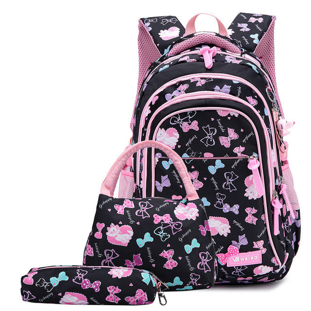 waterproof Children School Bags for Girls princess school Backpacks Kids Printing Backpacks set Schoolbag kids mochila infantil