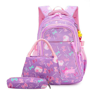 waterproof Children School Bags for Girls princess school Backpacks Kids Printing Backpacks set Schoolbag kids mochila infantil