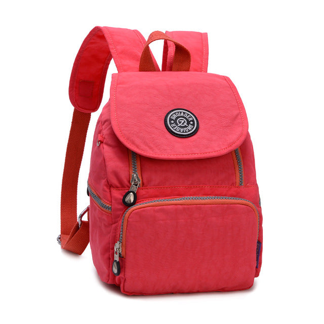 Unisex Red Black Casual Travel Waterproof Lightweight Nylon Backpack School Bag Daypack mini Children Solid Back Pack Bags