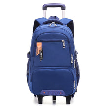 Load image into Gallery viewer, Children Wheeled School Bag for Boys Girls Kids Trolley Backpack Waterproof Book Bags with 2/6 wheels rucksack rolling mochilas