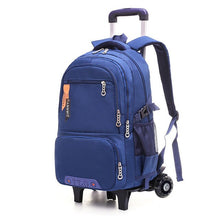 Load image into Gallery viewer, Children Wheeled School Bag for Boys Girls Kids Trolley Backpack Waterproof Book Bags with 2/6 wheels rucksack rolling mochilas