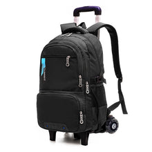 Load image into Gallery viewer, Children Wheeled School Bag for Boys Girls Kids Trolley Backpack Waterproof Book Bags with 2/6 wheels rucksack rolling mochilas