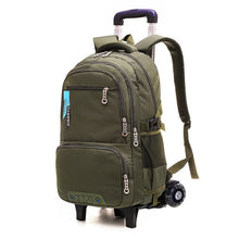 Load image into Gallery viewer, Children Wheeled School Bag for Boys Girls Kids Trolley Backpack Waterproof Book Bags with 2/6 wheels rucksack rolling mochilas