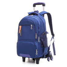 Load image into Gallery viewer, Children Wheeled School Bag for Boys Girls Kids Trolley Backpack Waterproof Book Bags with 2/6 wheels rucksack rolling mochilas