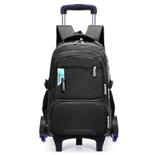 Load image into Gallery viewer, Children Wheeled School Bag for Boys Girls Kids Trolley Backpack Waterproof Book Bags with 2/6 wheels rucksack rolling mochilas
