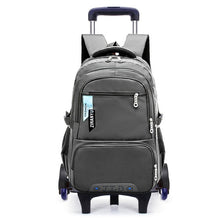 Load image into Gallery viewer, Children Wheeled School Bag for Boys Girls Kids Trolley Backpack Waterproof Book Bags with 2/6 wheels rucksack rolling mochilas