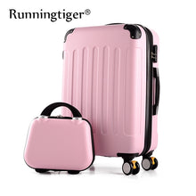 Load image into Gallery viewer, Rolling luggage 2PCS 14+24 26&quot; suitcase trolley ABS + PC travel bag suitcase student password box ladies carry-on cosmetic case