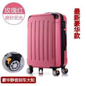 Rolling luggage 2PCS 14+24 26" suitcase trolley ABS + PC travel bag suitcase student password box ladies carry-on cosmetic case