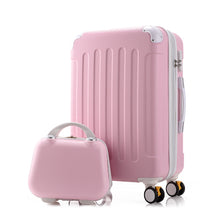 Load image into Gallery viewer, Rolling luggage 2PCS 14+24 26&quot; suitcase trolley ABS + PC travel bag suitcase student password box ladies carry-on cosmetic case