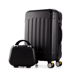 Rolling luggage 2PCS 14+24 26" suitcase trolley ABS + PC travel bag suitcase student password box ladies carry-on cosmetic case