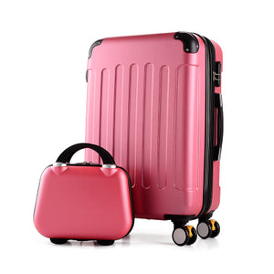 Rolling luggage 2PCS 14+24 26" suitcase trolley ABS + PC travel bag suitcase student password box ladies carry-on cosmetic case