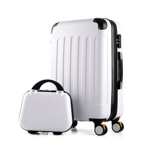 Rolling luggage 2PCS 14+24 26" suitcase trolley ABS + PC travel bag suitcase student password box ladies carry-on cosmetic case