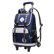Load image into Gallery viewer, High-capacity Student Shoulder Backpack Rolling Luggage Children Trolley Suitcases Wheel Cabin Travers