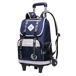 High-capacity Student Shoulder Backpack Rolling Luggage Children Trolley Suitcases Wheel Cabin Travers