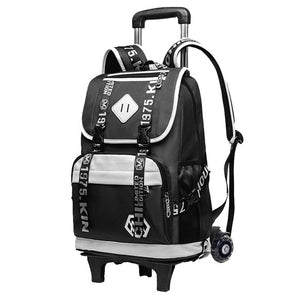 High-capacity Student Shoulder Backpack Rolling Luggage Children Trolley Suitcases Wheel Cabin Travers