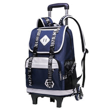 Load image into Gallery viewer, High-capacity Student Shoulder Backpack Rolling Luggage Children Trolley Suitcases Wheel Cabin Travers