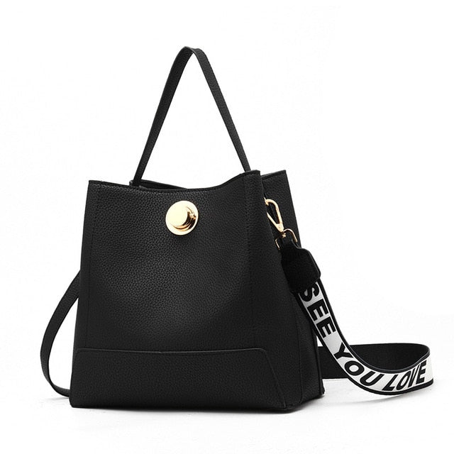 Winmax Brand New Width Strap Women Shoulder Bag Ladies Fashion Handbags Shopping Bucket Bag Girls Crossbody Bags bolsa feminina