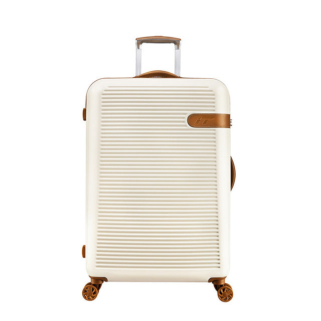 BeaSumore Spinner Rolling Luggage Scratch-resistant Travel Bag Suitcase Wheels 19 inch Women white Carry On Trolley
