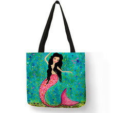 Load image into Gallery viewer, Excellent Design Tote Bag Beautiful Mermaid Ocean Animals Handbags Reusable Portable Bags Traveling Shopping Sac De Courses