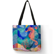 Load image into Gallery viewer, Excellent Design Tote Bag Beautiful Mermaid Ocean Animals Handbags Reusable Portable Bags Traveling Shopping Sac De Courses