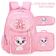 Load image into Gallery viewer, Portfolio School Bags For Girls 2018 Sweet Cute Cartoon Princess Cat Children Backpack Kids Lace Bookbag Primary School Backpack