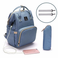 Load image into Gallery viewer, USB Baby Diaper Bags Large Nappy Bag Upgrade Fashion  Waterproof Mummy Bags Maternity Travel Backpack Nursing Handbag for Mom