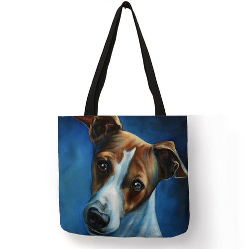 Personalized Oil Painting Greyhound Dog Prints Tote Bag Durable Shopping Travel Sport Bags Women Men Casual Handbag