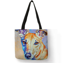 Load image into Gallery viewer, Personalized Oil Painting Greyhound Dog Prints Tote Bag Durable Shopping Travel Sport Bags Women Men Casual Handbag