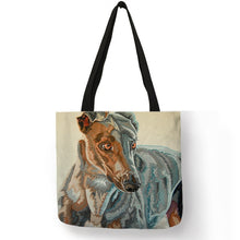 Load image into Gallery viewer, Personalized Oil Painting Greyhound Dog Prints Tote Bag Durable Shopping Travel Sport Bags Women Men Casual Handbag