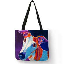 Load image into Gallery viewer, Personalized Oil Painting Greyhound Dog Prints Tote Bag Durable Shopping Travel Sport Bags Women Men Casual Handbag