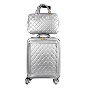 Travel tale high quality fashion 16/20/24 size 100%PU Rolling Luggage Spinner brand Travel Suitcase