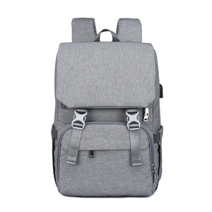 USB Rechargeable Baby Nappy Bag Mummy Daddy Backpack Large Capacity Waterproof Casual Laptop Double Shoulder Stroller Diaper Bag