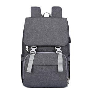 USB Rechargeable Baby Nappy Bag Mummy Daddy Backpack Large Capacity Waterproof Casual Laptop Double Shoulder Stroller Diaper Bag