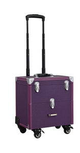 Cosmetic case with wheels,Rolling cosmetic bag,Vintage makeup tools Beauty box,High capacity make-up trolley case with drawer