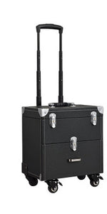 Cosmetic case with wheels,Rolling cosmetic bag,Vintage makeup tools Beauty box,High capacity make-up trolley case with drawer