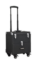 Load image into Gallery viewer, Cosmetic case with wheels,Rolling cosmetic bag,Vintage makeup tools Beauty box,High capacity make-up trolley case with drawer