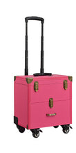 Load image into Gallery viewer, Cosmetic case with wheels,Rolling cosmetic bag,Vintage makeup tools Beauty box,High capacity make-up trolley case with drawer