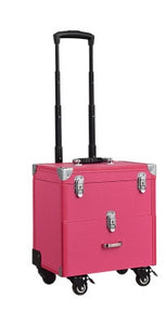 Cosmetic case with wheels,Rolling cosmetic bag,Vintage makeup tools Beauty box,High capacity make-up trolley case with drawer