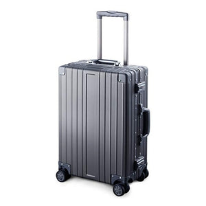 All Aluminum Luggage travel Carry On Spinner Hard Shell Suitcase Lightweight Metal Suitcases  20"-29"  (Grey, 20")