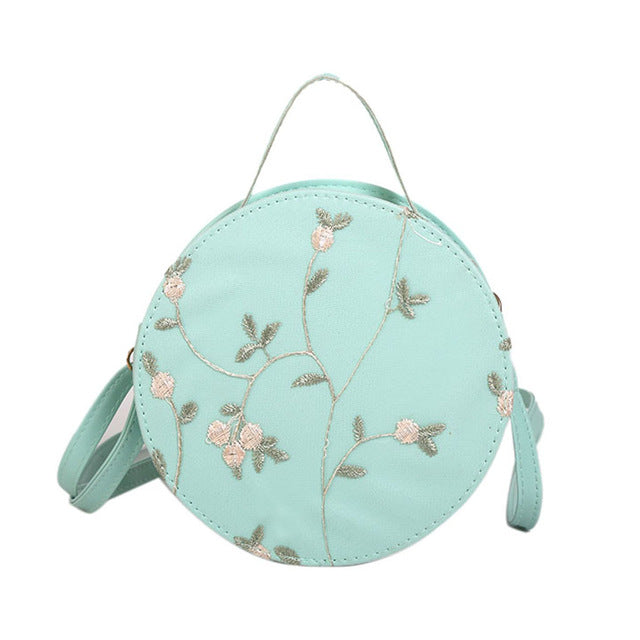 Women's Fashion Lace Fresh Handbag Crossbody Bag Solid Color Small Round Bag Lady Crossbody Mini Messenger Bags bolsa feminina