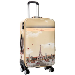 BeaSumore Rolling Luggage Spinner Fashion Tower Suitcase Wheel Password Cabin Trolley Carry On Travel Duffle Women School Bag