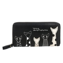 Load image into Gallery viewer, Women New Cat Cartoon Printed Girls Purse Wallet Ladies Clutch PU Leather Long Wallet Female Card Holder Casual Phone Bag Wallet