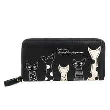 Load image into Gallery viewer, Women New Cat Cartoon Printed Girls Purse Wallet Ladies Clutch PU Leather Long Wallet Female Card Holder Casual Phone Bag Wallet