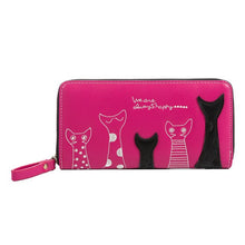 Load image into Gallery viewer, Women New Cat Cartoon Printed Girls Purse Wallet Ladies Clutch PU Leather Long Wallet Female Card Holder Casual Phone Bag Wallet